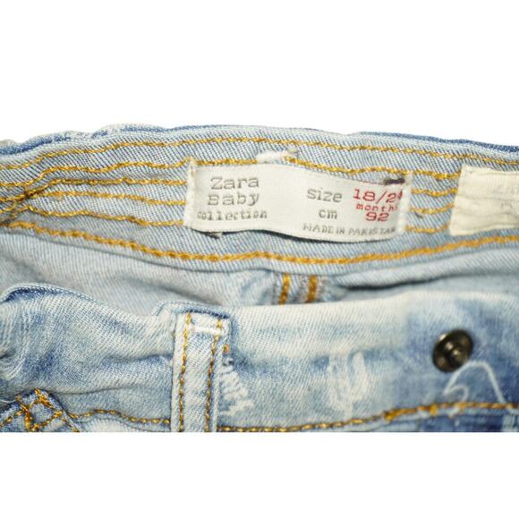 Zara Baby Boys Light Denim Jeans Western Print Cactus Boots Lasso Size 18-24M - Picture 4 of 4